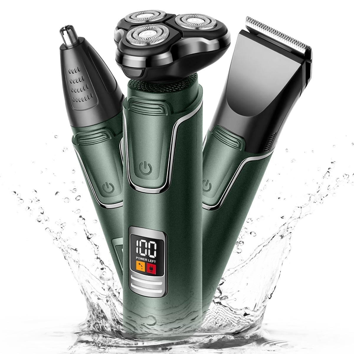 Men'S Grooming Razor Kit - 3 IN 1 มีดโกนหนวดไฟฟ้าสําหรับผู้ชายเครื่องโกนหนวดไฟฟ้าแบบชาร์จไฟได้พร้อมจมูกผมเคราTrimmer Grooming Kitเครื่องโกนหนวด