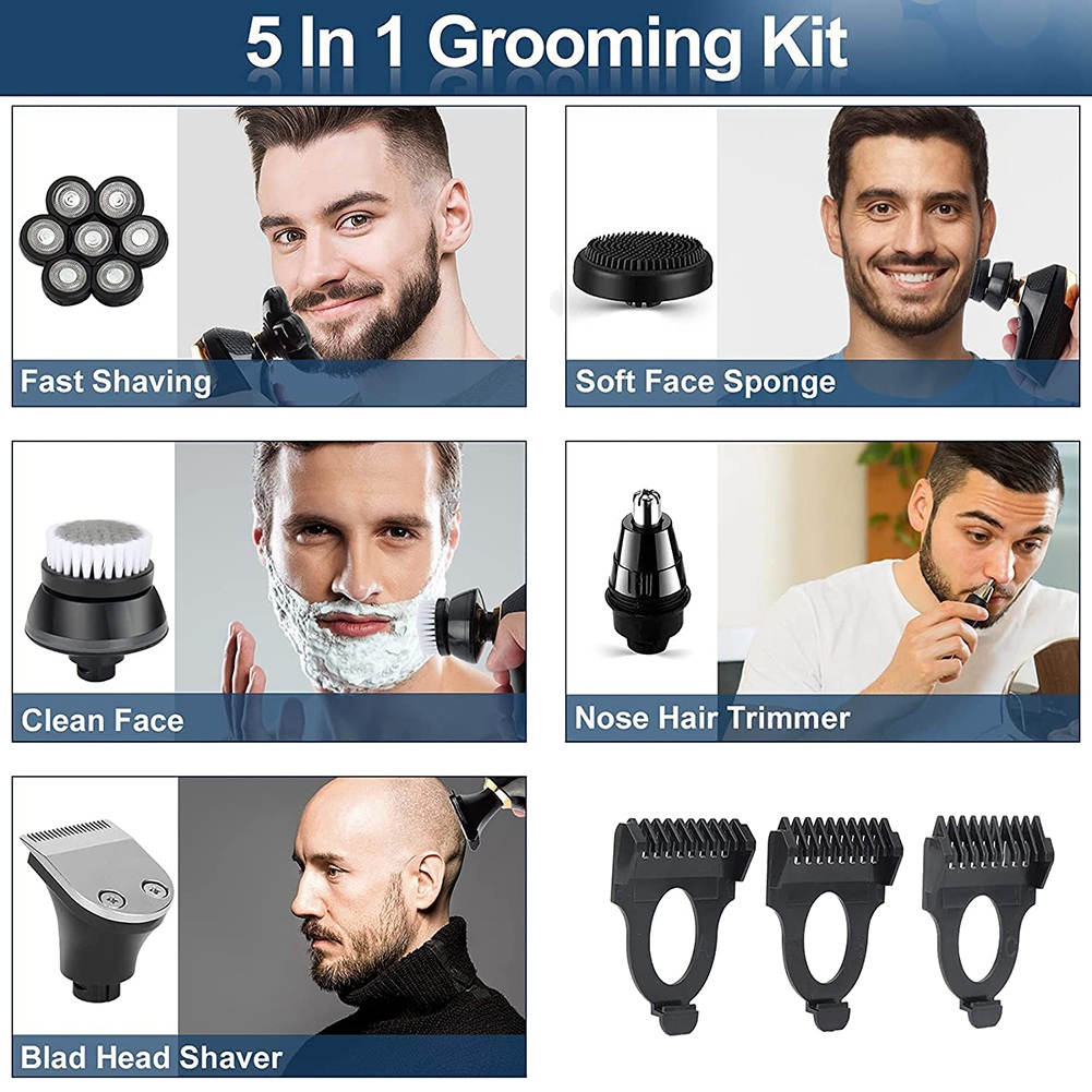 Men'S Grooming Razor Kit - A66Z 7D มีดโกนหนวดไฟฟ้าสำหรับผู้ชาย, เครื่องโกนหนวด 5 ใน