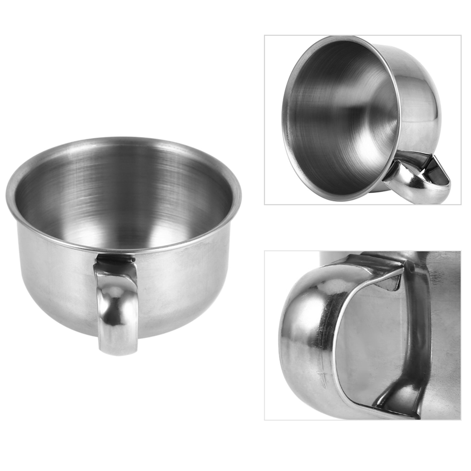Shaving Bowl Soap - แก้วสบู่โกนหนวดสแตนเลสแบบใหม่ ถ้วยใส่โฟมทำความสะอาด สำหรับผู้ชาย แก้วโกนหนวด ถ้วยสแตนเลส