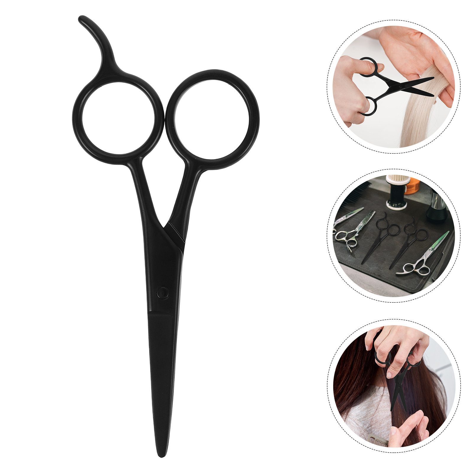 Grooming Men'S Eyebrows - 2 ชิ้นสีดำสแตนเลสกรรไกรตัดหนวดเคราชุดกรรไกรสำหรับผู้ชายน้ำหนักเบาด้ามจับตามหลักสรีรศาสตร์สำหรับคิ้วหนวดผมจมูก