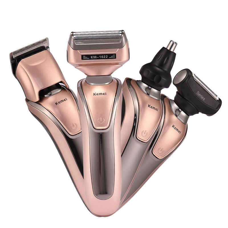 Men'S Grooming Razor Kit - Kemei 4 In 1 Multifunctional เครื่องโกนหนวดมีดโกนฟอยล์ไฟฟ้าหูจมูกผม