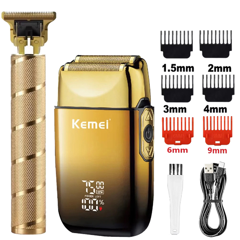 Men'S Grooming Razor Kit - เครื่องตัดผม Kemei KM-TX10 T9 ปัตตาเลี่ยนไฟฟ้า ใบมีดโกนแบบฟอยล์