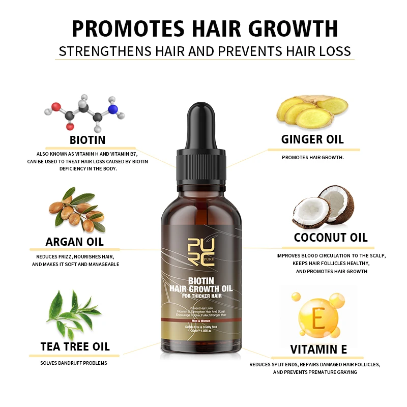 PURC Biotin Hair Oil Hair Grow - Ingrown Hair Serum บทวิจารณ์และราคา