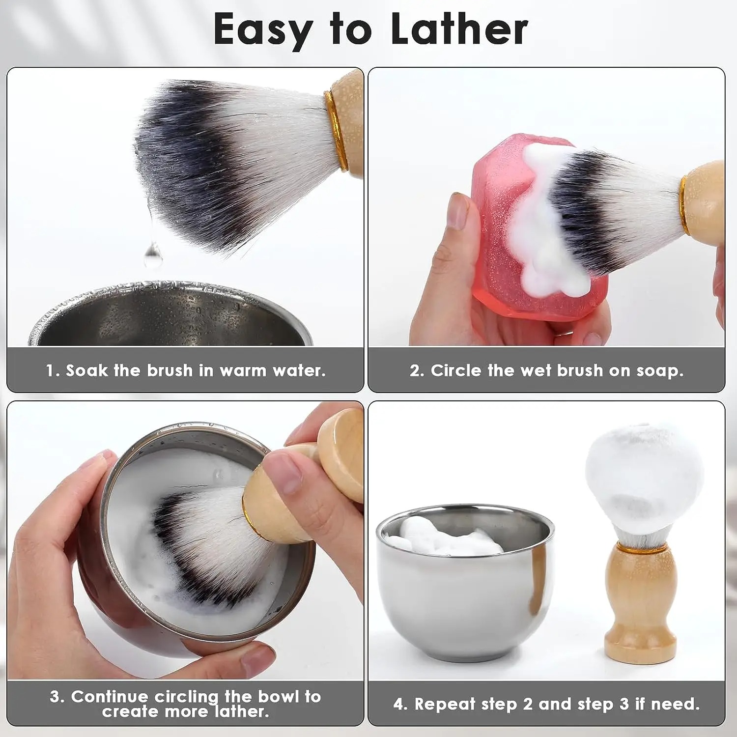 สแตนเลสผู้ชายโกนหนวดแห้งหรือเป - Shaving Bowl Soap บทวิจารณ์และราคา