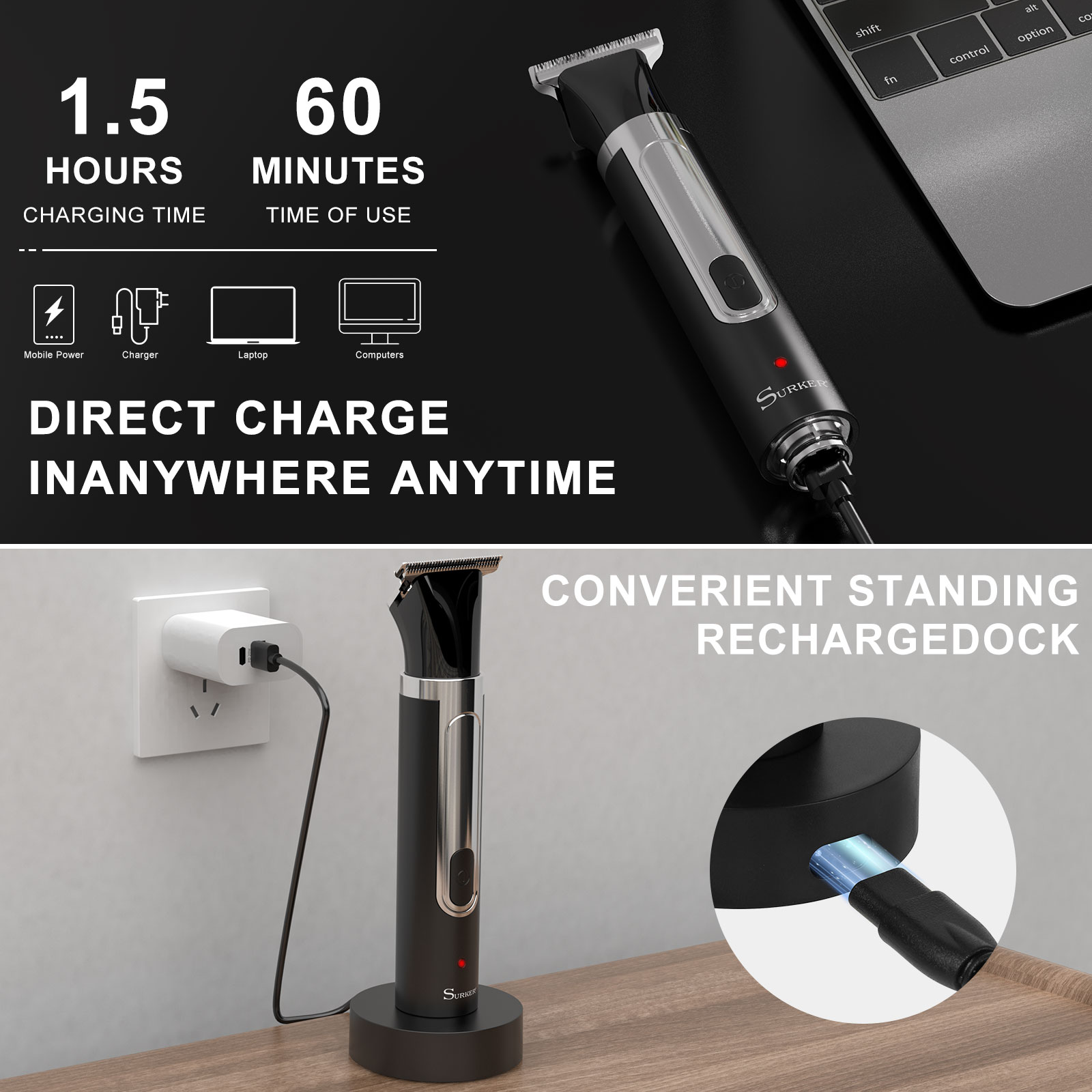 Surker 4-in-1 เครื่องโกนหนวดสํ - Men'S Grooming Razor Kit บทวิจารณ์และราคา