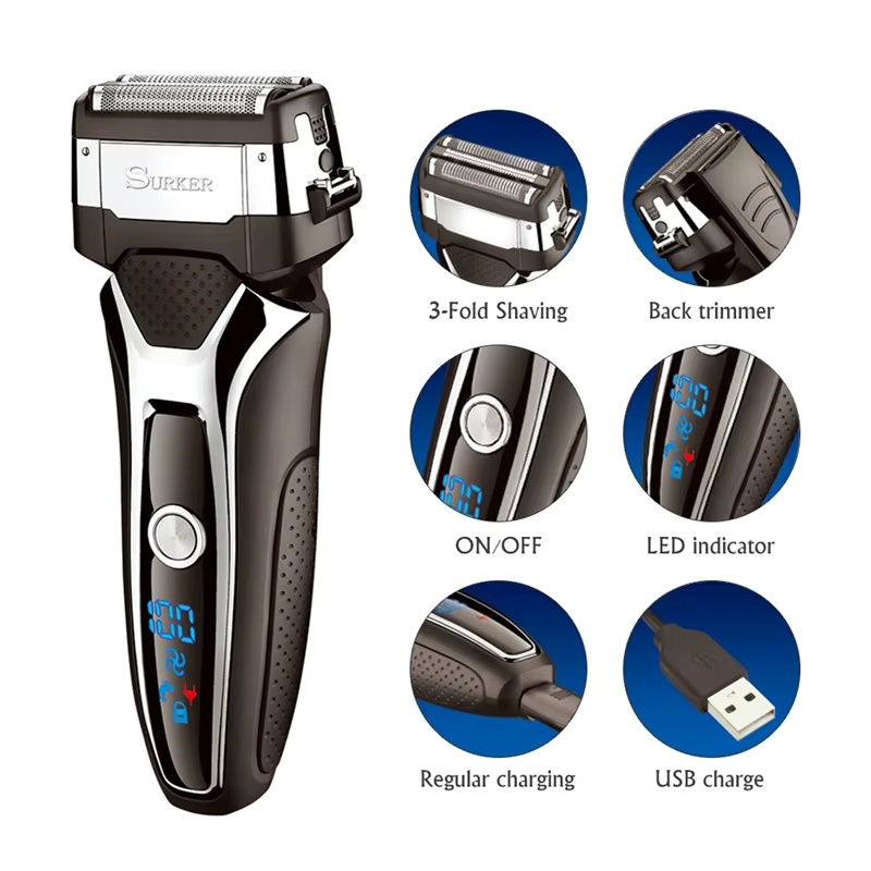 Surker เครื่องโกนหนวดไฟฟ้าสําห - Men'S Grooming Razor Kit บทวิจารณ์และราคา